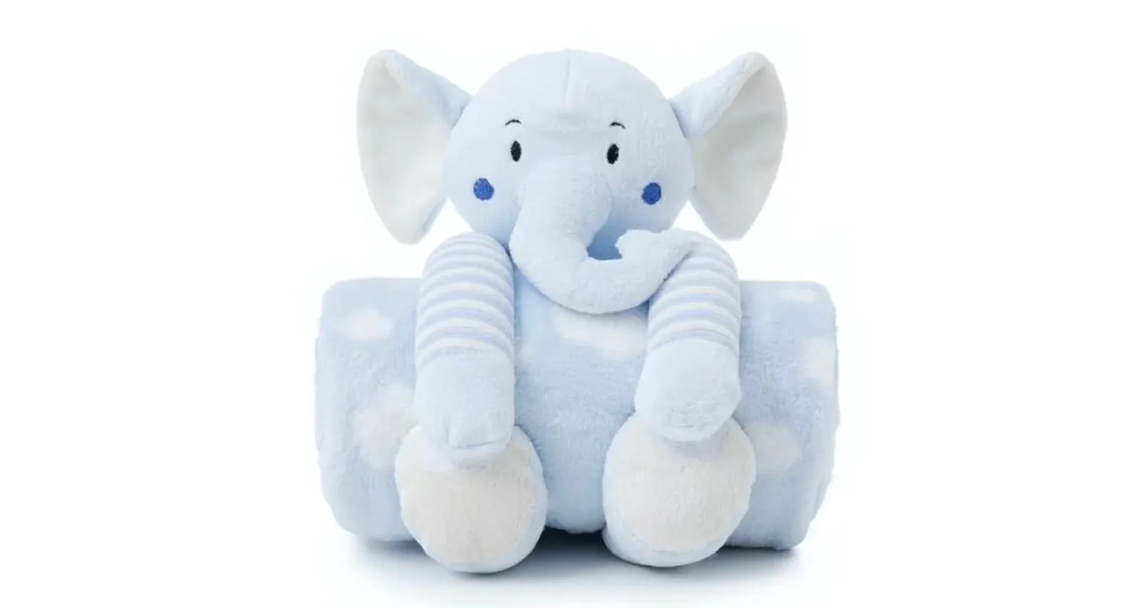 MANTA PARA BEBÊ COM PELÚCIA ELEFANTINHO - AZUL — imagem 2 de 2