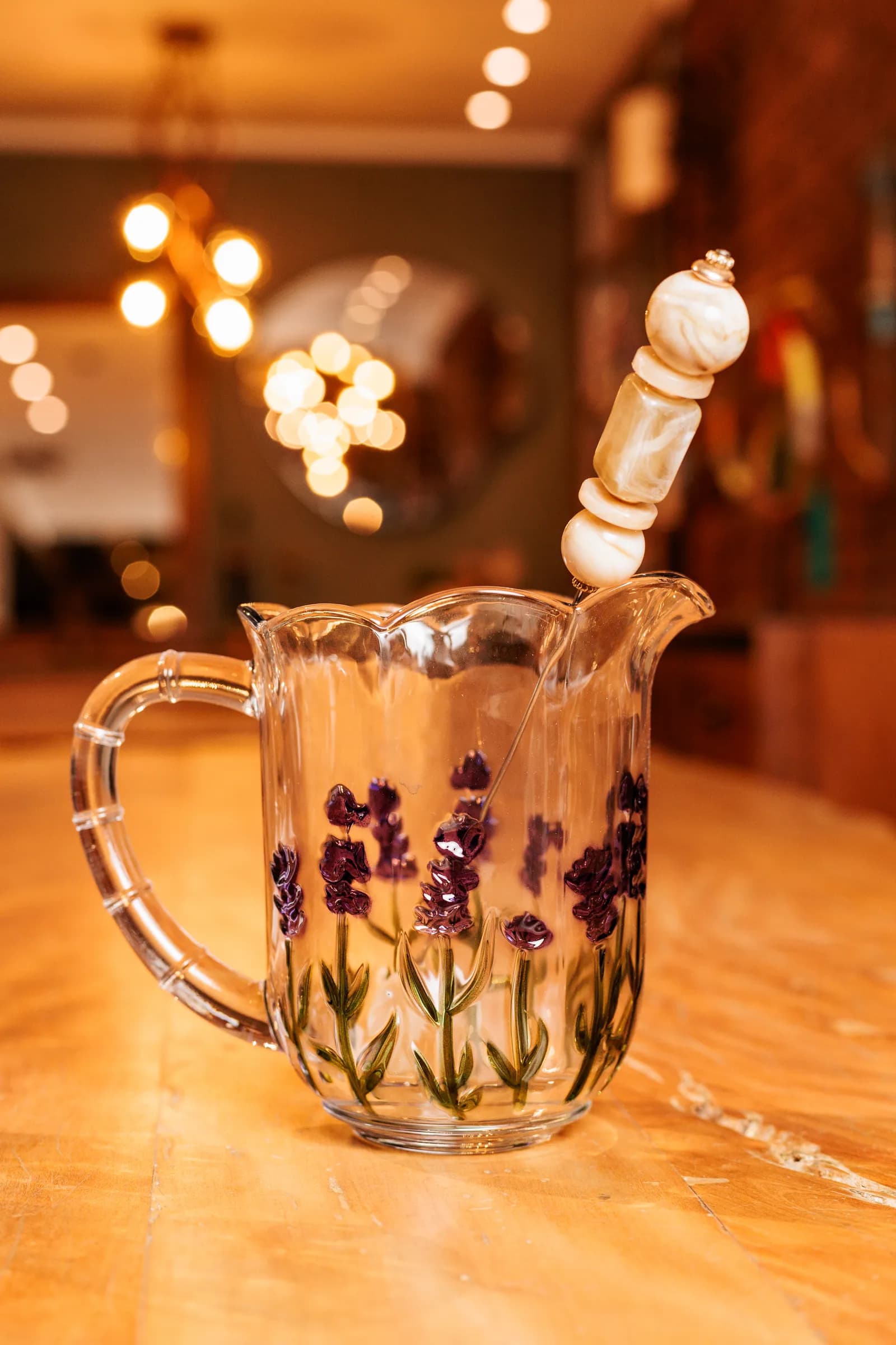 CONJUNTO DE JARRA C/6 TAÇAS LAVANDA HAND PAINTING 1,3L/240ML — imagem 3 de 6