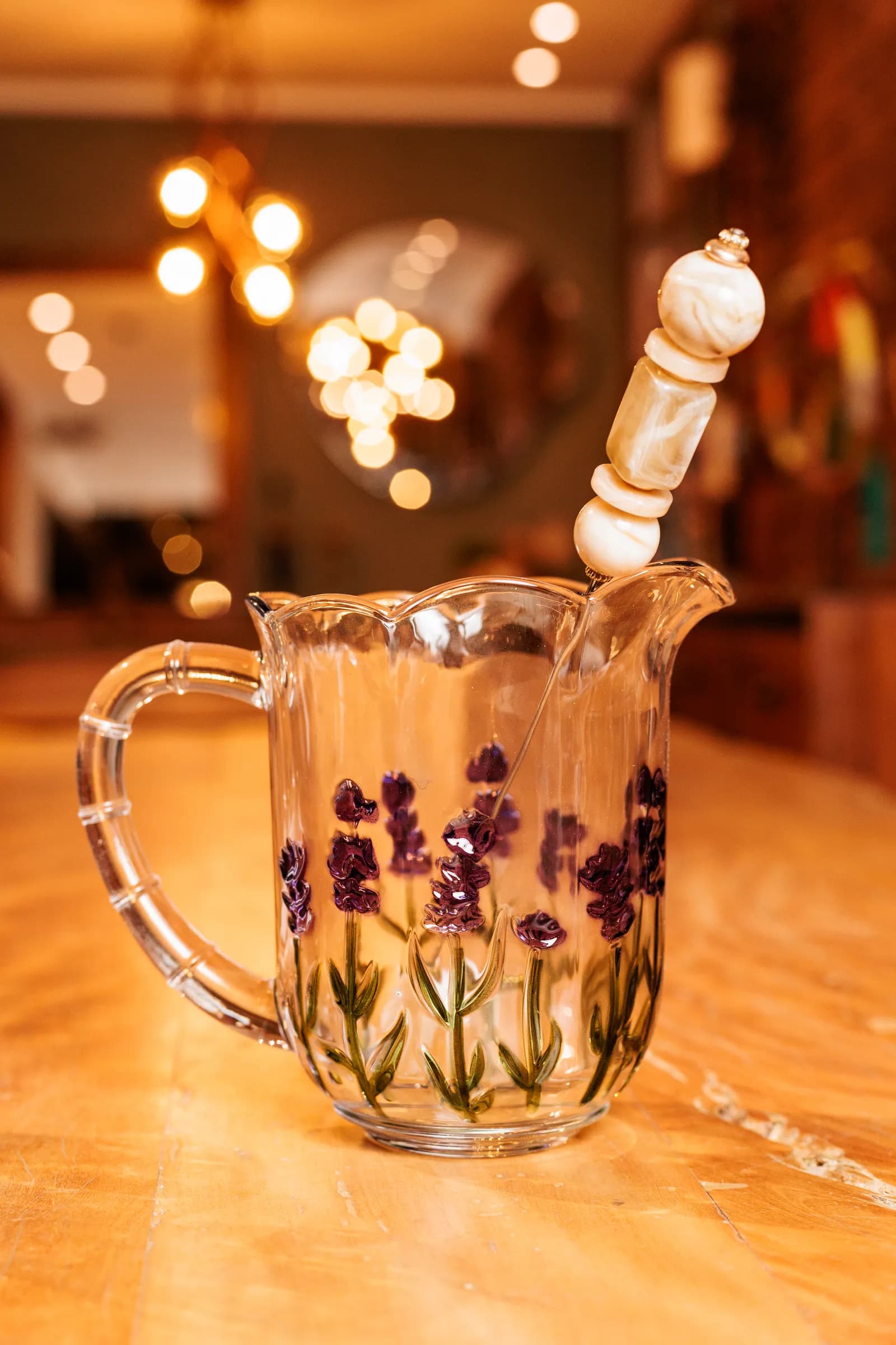CONJUNTO DE JARRA C/6 TAÇAS LAVANDA HAND PAINTING 1,3L/240ML — imagem 4 de 6