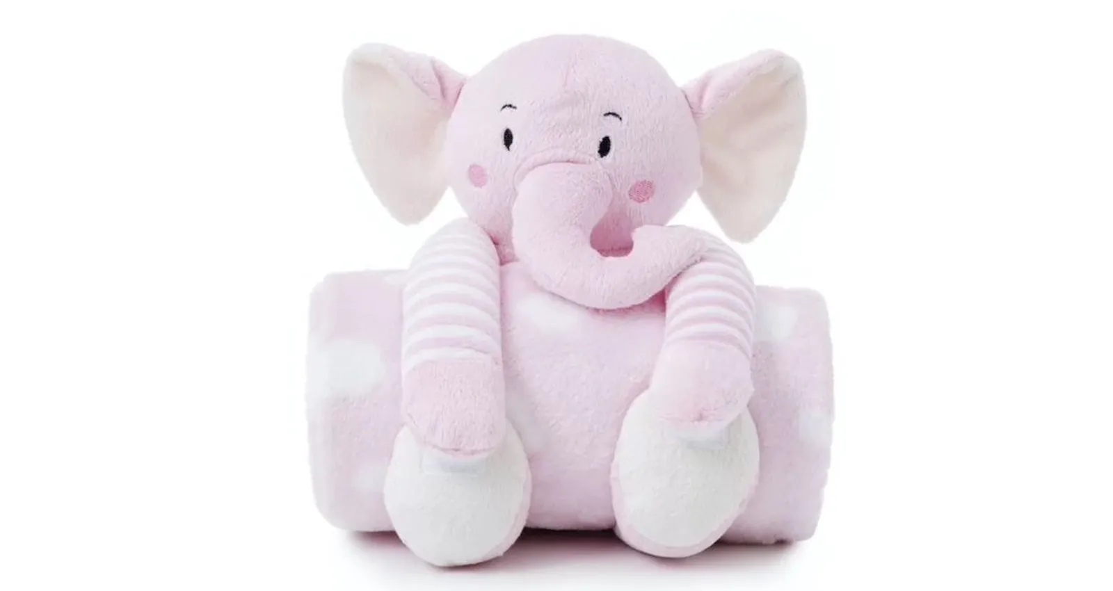 MANTA PARA BEBÊ COM PELÚCIA ELEFANTINHO - ROSA — imagem 2 de 2