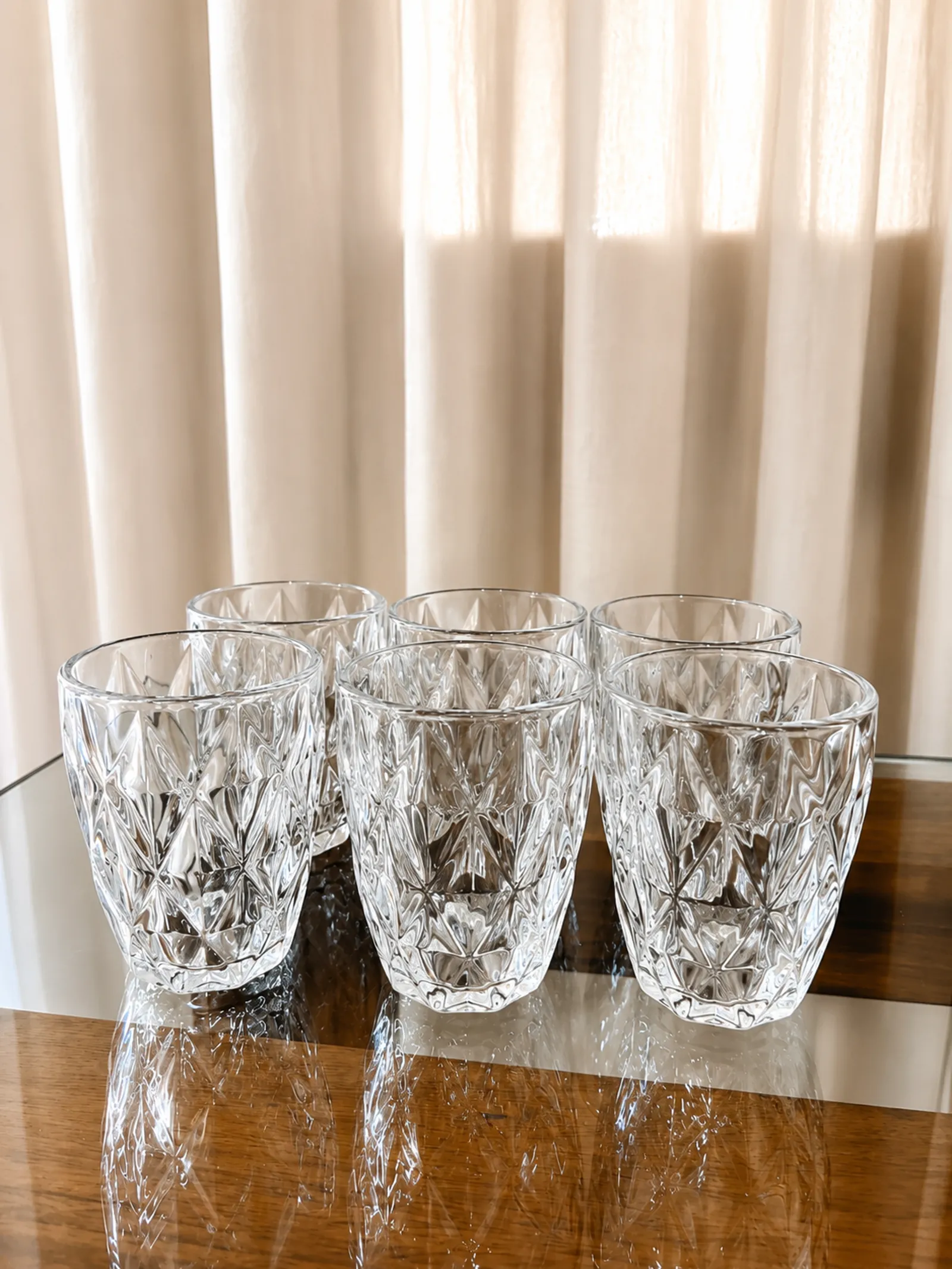 JOGO DE COPOS 6 PEÇAS VIDRO 280ML DIAMOND CLEAR