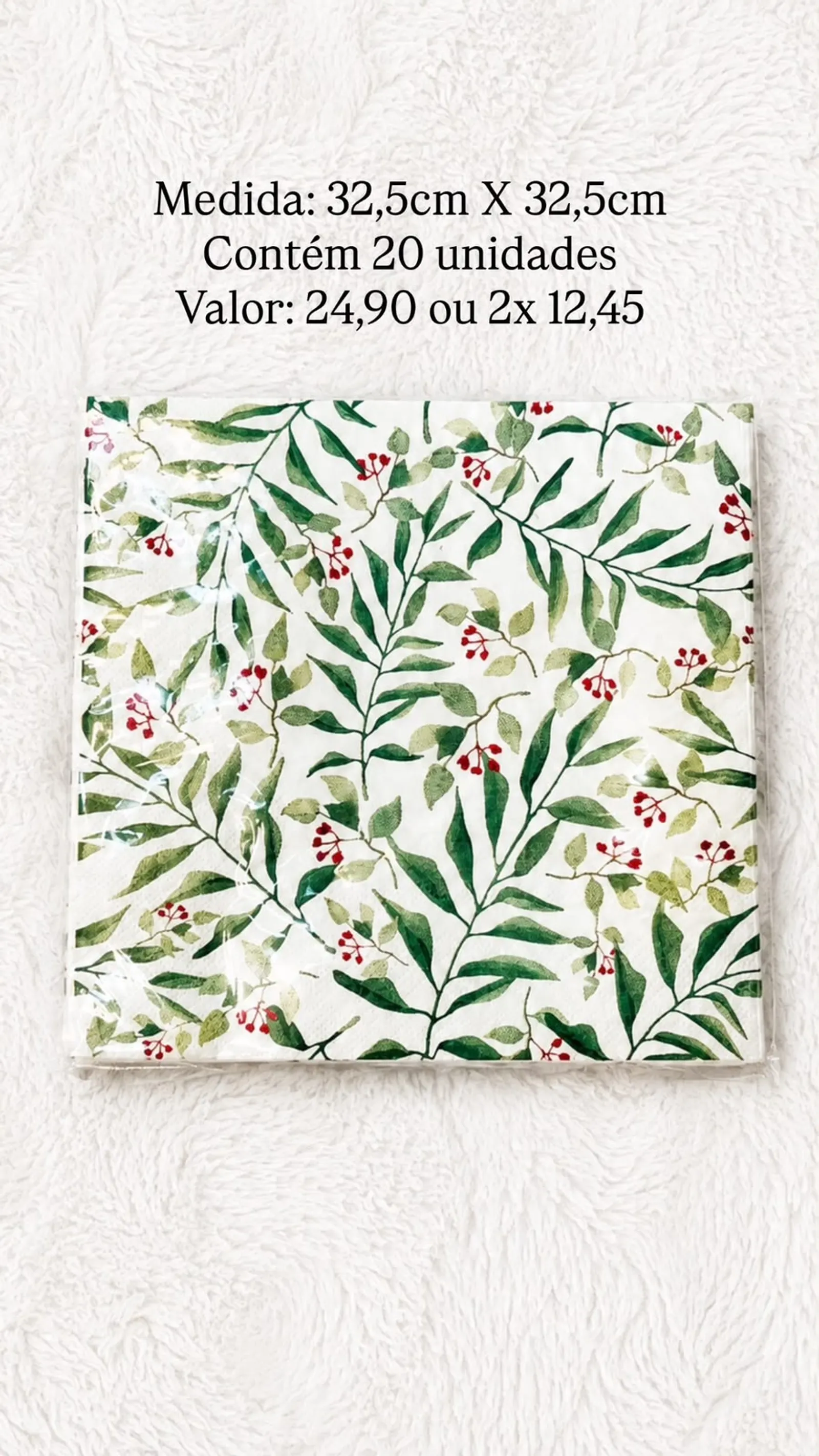 GUARDANAPOS DE PAPEL ESTAMPADOS - 20 UNIDADES