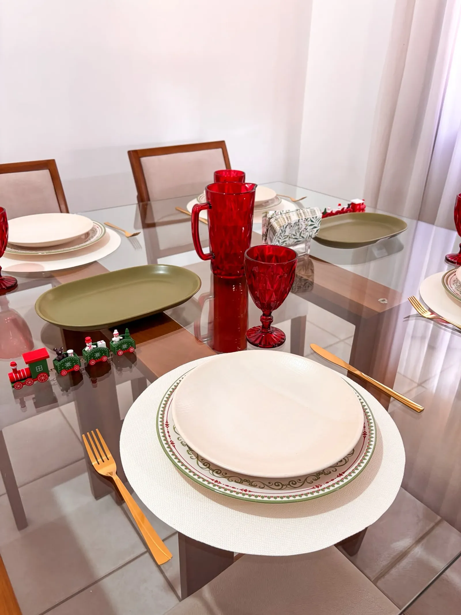 JOGO DE PRATOS 6 PCS FUNDO EM CERÂMICA - ESTAMPA GOURMET — imagem 2 de 9