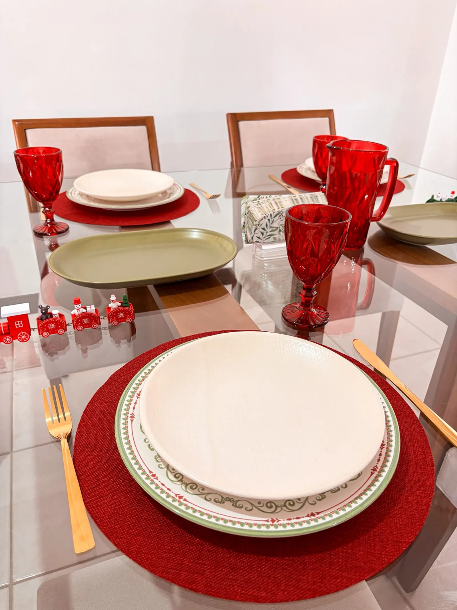 JOGO DE PRATOS 6 PCS FUNDO EM CERÂMICA - ESTAMPA GOURMET — imagem 3 de 9