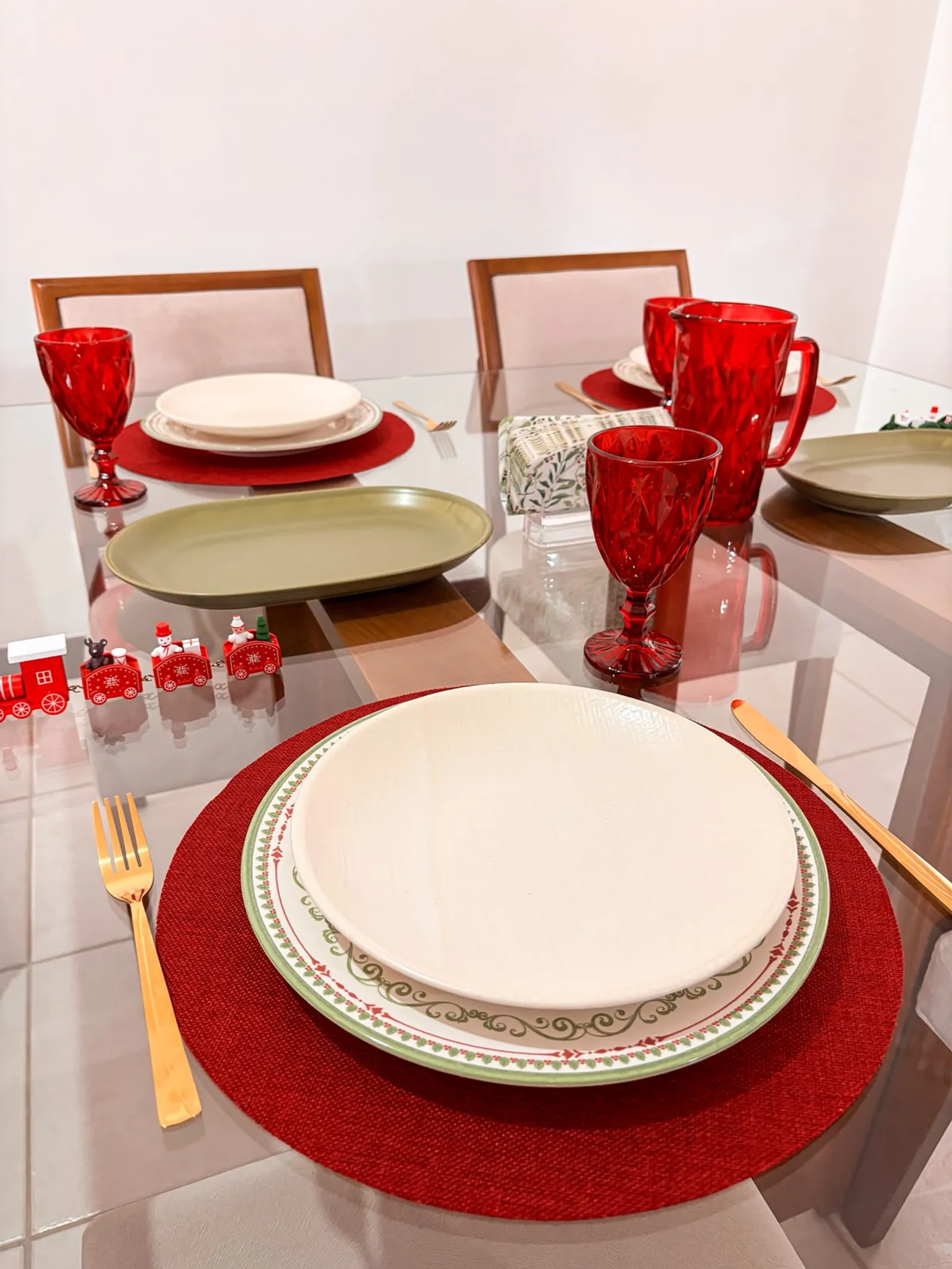 JOGO DE PRATOS 6 PCS FUNDO EM CERÂMICA - ESTAMPA GOURMET — imagem 4 de 9