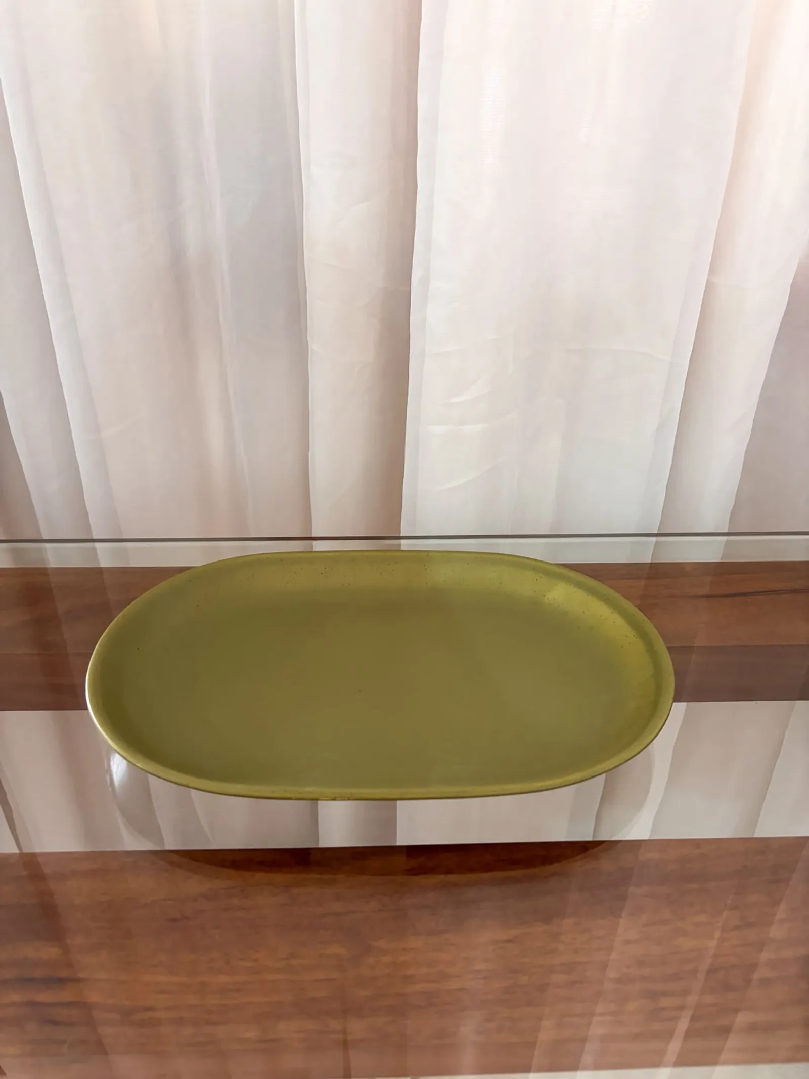 UNIDADE TRAVESSA OVAL CERAMICA ESTAMPA UNICA - OLIVE